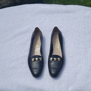 Salvatore Ferragamo black flats size 9.5 AA